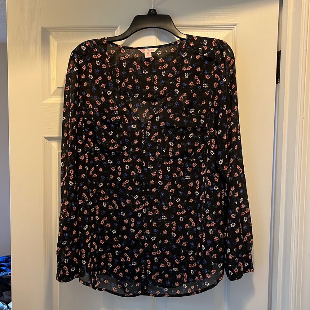 Candies long sleeve floral blouse